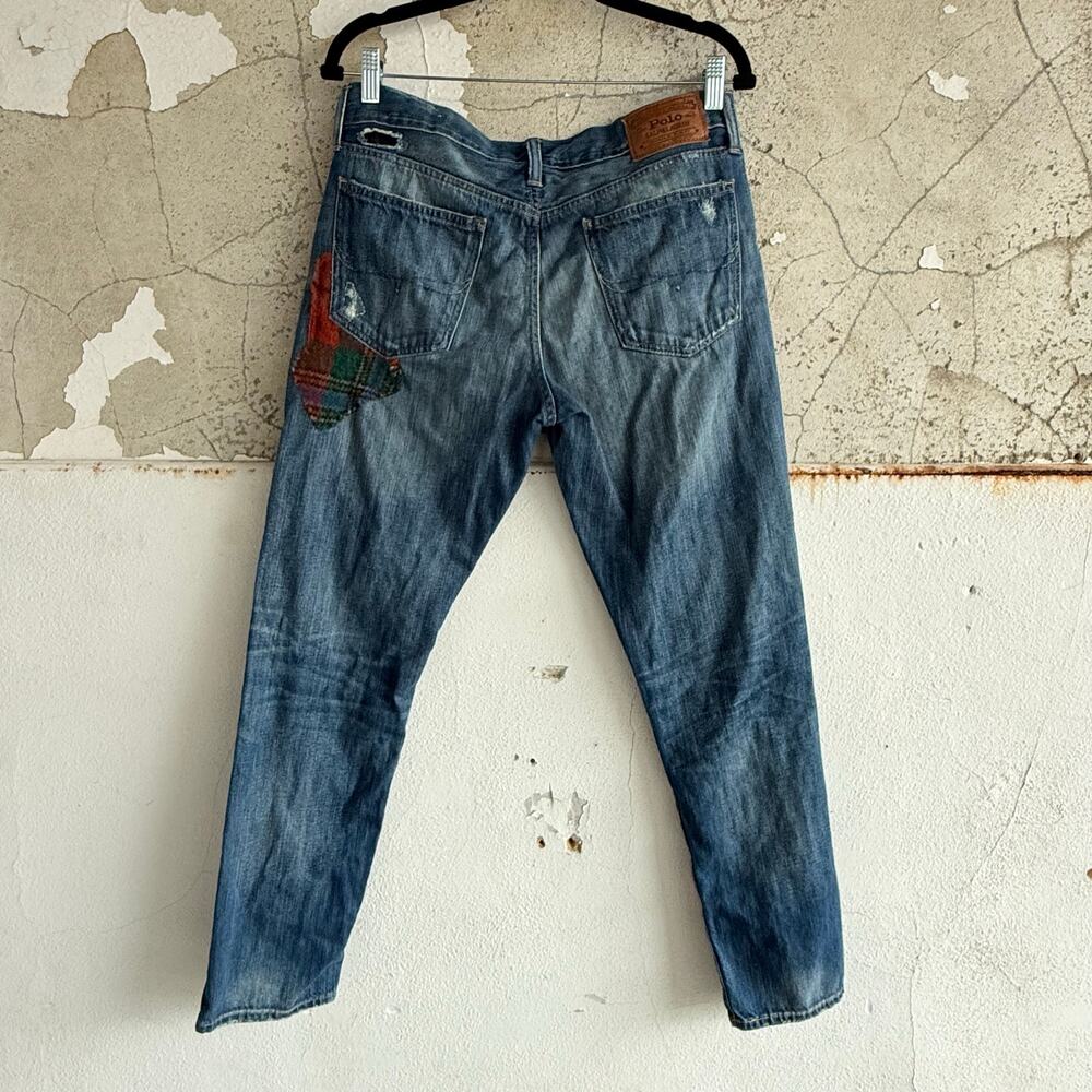 Polo Ralph Lauren Jeans Astor Slim Boyfriend Patchwork Plaid Flannel Denim 28‎ - Picture 5 of 7